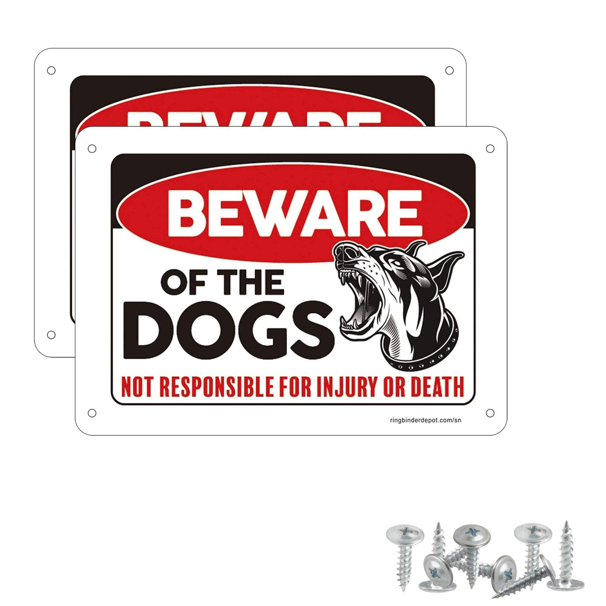 2 Pack Of 'Beware Of Dogs' Aluminum Signs, Dog Warning Sign Is 10 X 7 Inches, Weather & Rust Resistant, Fade Resistant, Uv Pro