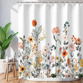 LIVILAN Floral Shower Curtains for Bathroom Flower Shower Curtain Pretty Shower Curtain Fabric Colorful Wildflower Flowered Show