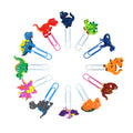Wocoxo Cute Animal Bookmark, 12 Pieces Unique Funny Pretty Paper Clips Bookmarks For Kids Teens Boys Girls Students (Dinosaur)