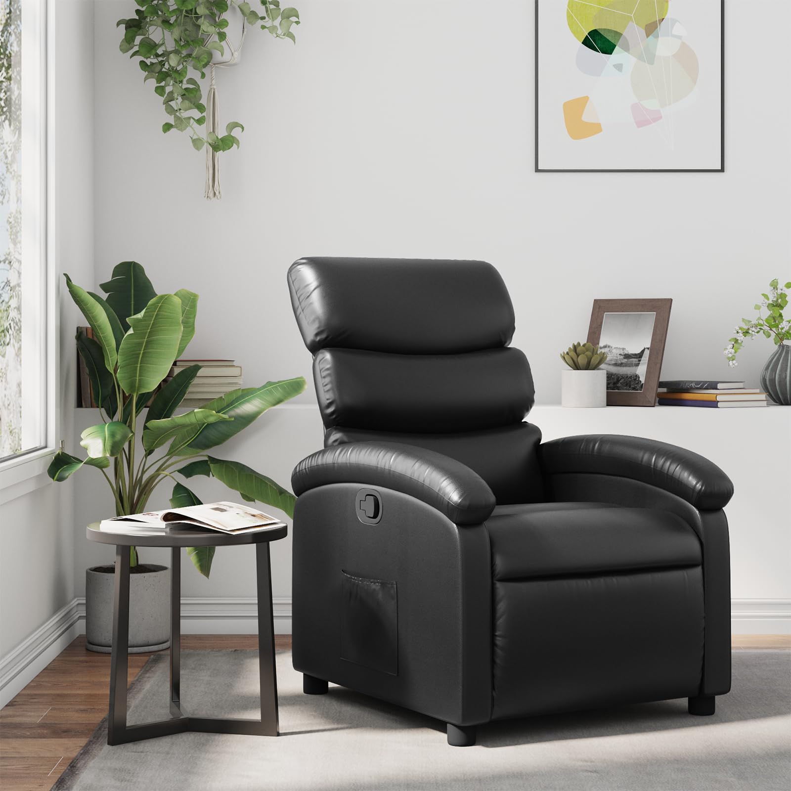 vidaXL Reclining Armchair, Seat with Armrest Back, Television Rest Armchair, Lounge Office Chair, Synthetic Leather Black, 371713