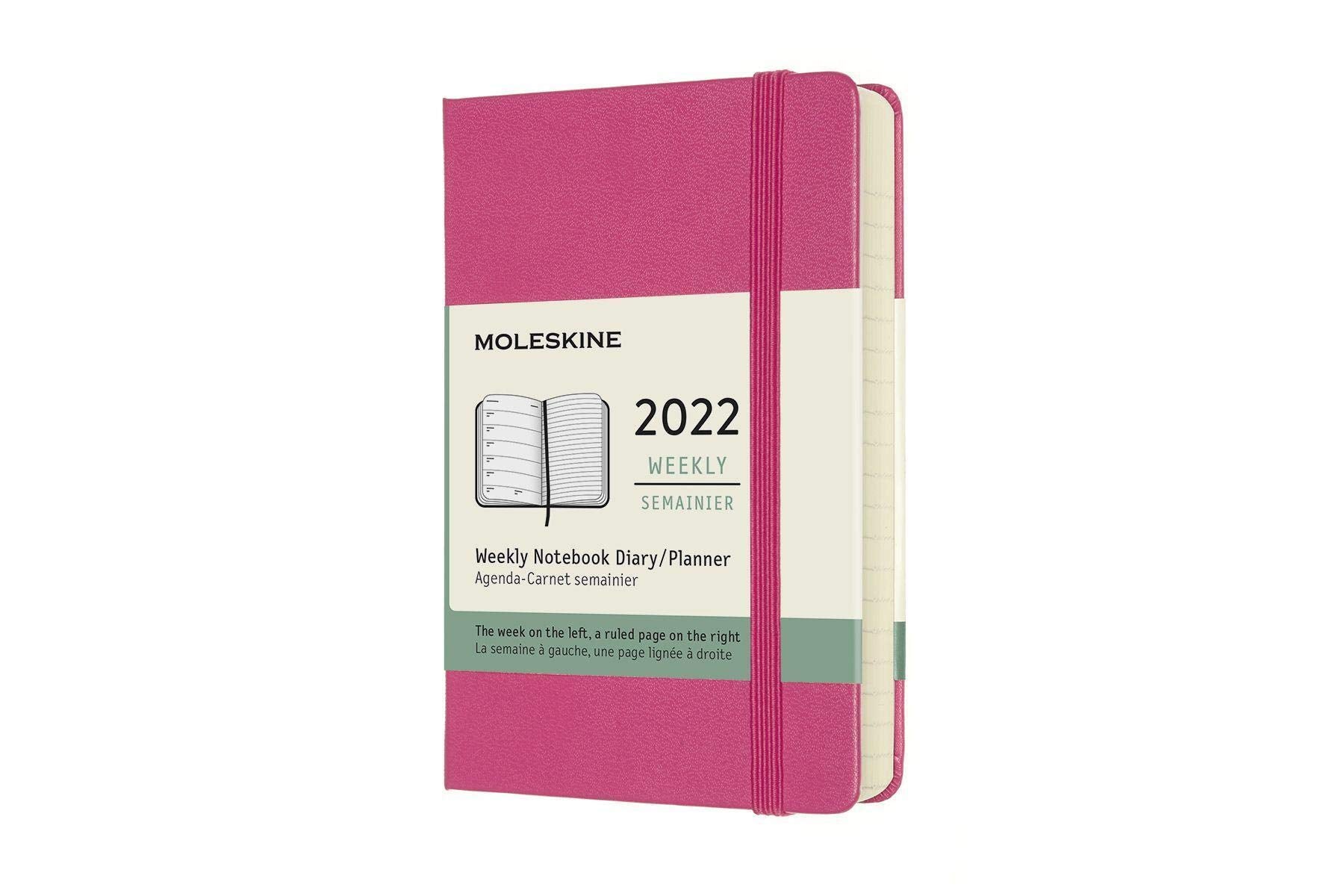 Moleskine Weekly Planner 2022, 12-Month Weekly Diary, Weekly Planner And Notebook, Hard Cover, Pocket Size 9 X 14 Cm, Colour Bou