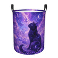 Laundry Basket Dirty Clothes Hamper for Bedroom Purple Moon Cat