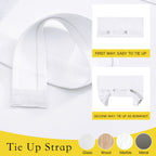 Nicetown Portable French Door Curtains For Hotel Privacy Thermal Insulated Tricia Door Window Covering Tie Up Curtains For Bathroom Doorway Curtains For Bedroom, 26' W X 80' L, Pure White, 1 Panel