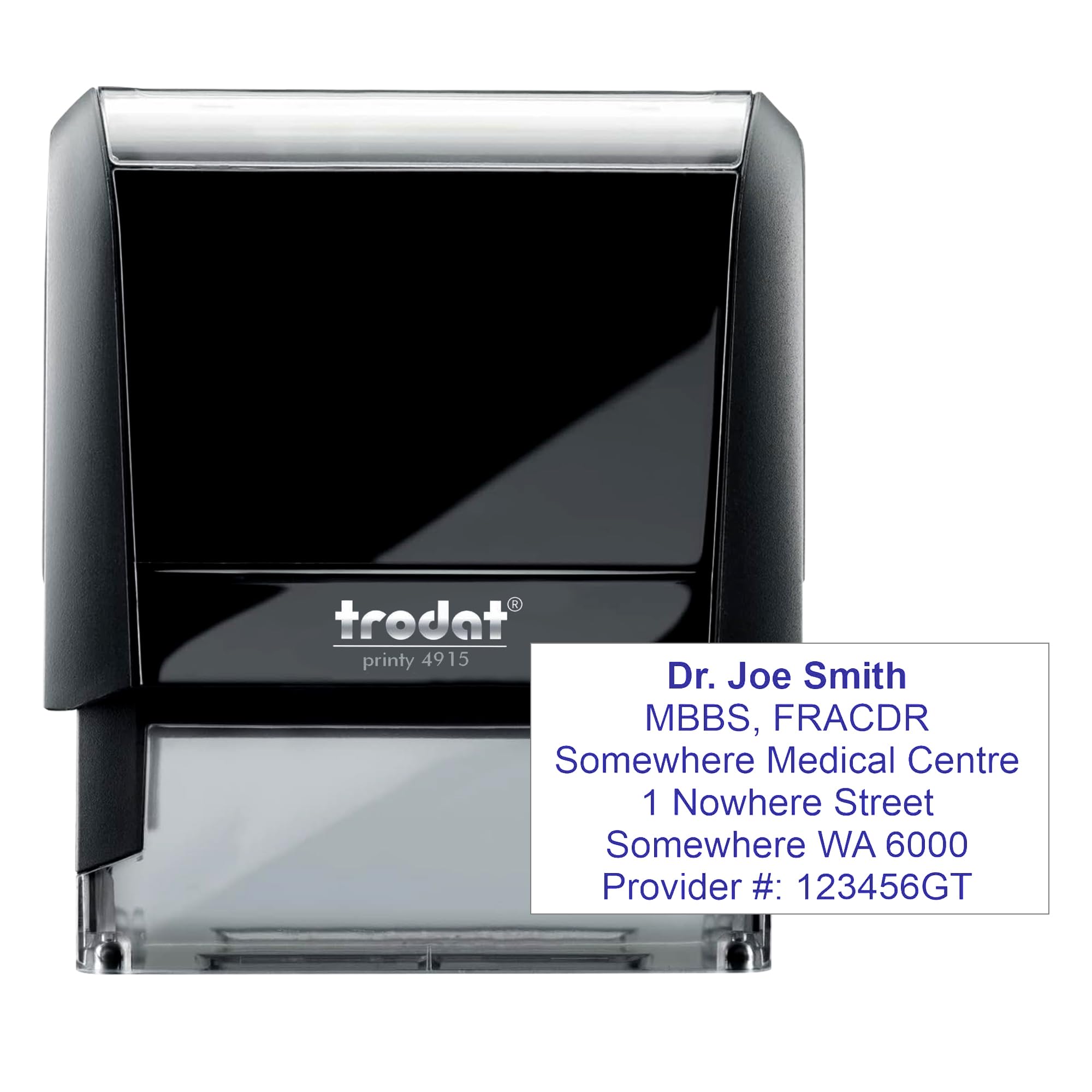 Trodat 4915 Custom Self-Inking Personalized Return Address Stamp - Customizable Up To 6 Lines Of Text - Refillable Customized Ru