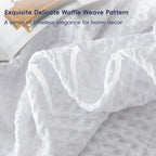 Phf Ultra Soft Waffle Weave Blanket King Size 104'X 90'- Washed Lightweight Breathable Cozy Woven Blanket For Bed - Aesthetic Decor For Couch Bedding Sofa Home Car - White