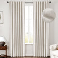 INOVADAY 100% Blackout Curtains for Bedroom, Thermal Insulated Linen Blackout Curtains 102 Inches Long 2 Panels Set, Back Tab/Ro