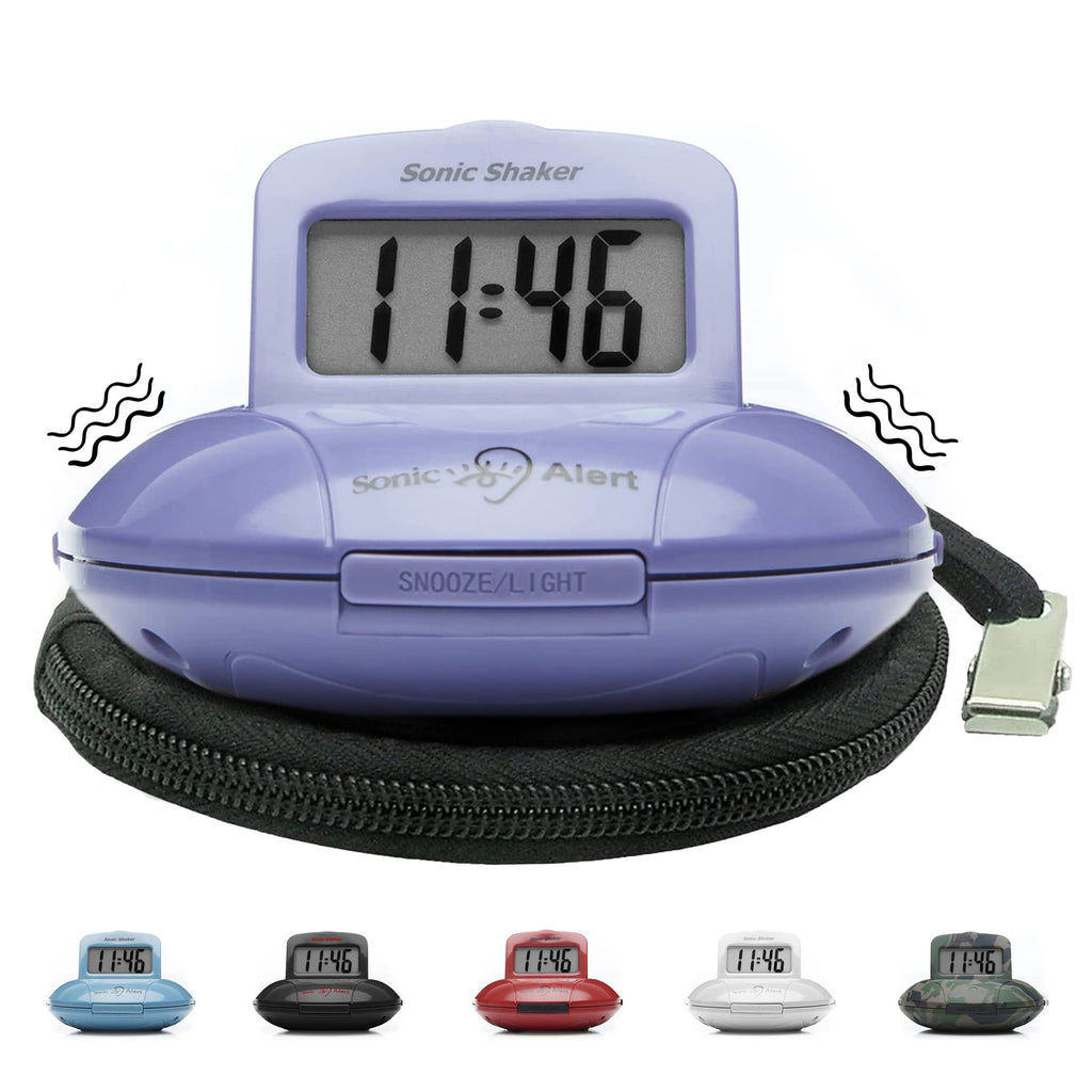 Sonic Alert Digital Alarm Clock - Small Travel Alarm Clock for Heavy Sleepers - Bed Shaker Alarm Clock - Vibrating Alarm Clock U