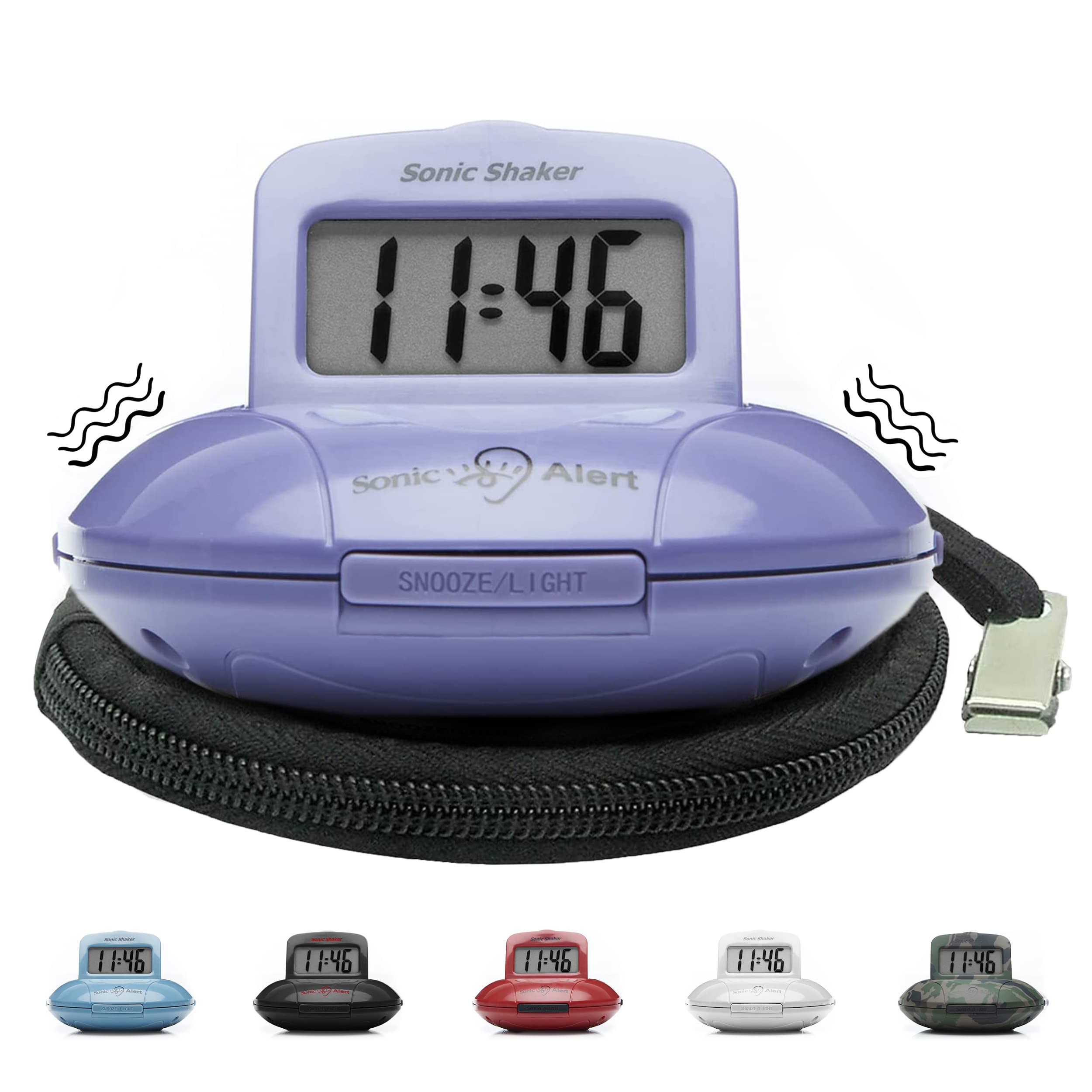 Sonic Alert Digital Alarm Clock - Small Travel Alarm Clock for Heavy Sleepers - Bed Shaker Alarm Clock - Vibrating Alarm Clock U