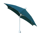 Fiberbuilt Umbrellas Patio Umbrella With Push-Button Tilt, 7.5 Foot Forest Green Canopy And White Pole