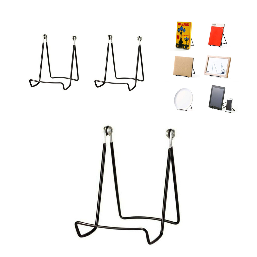 Kingdom Solutions Made In Usa 2-Pack Sturdy & Durable Adjustable Metal Easels To Display Books, Frames, Comics, Plates & More -