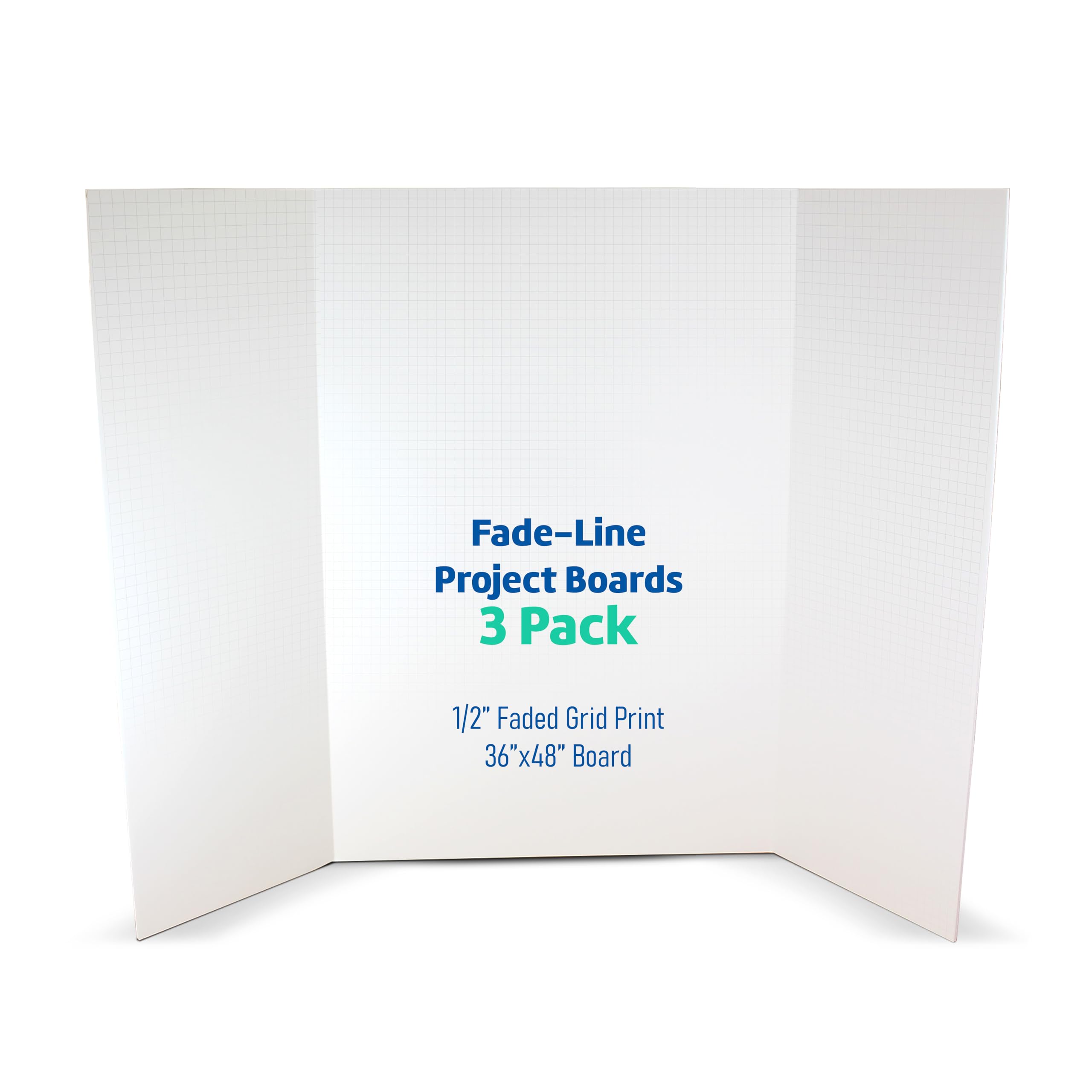 36 X 48 Fade-Line White Foam Project Board, 1/2 Grid Pack Of 3