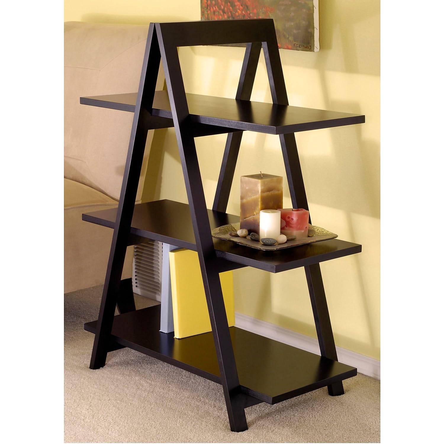Winsome MDF A-Frame 3-Tier Shelf, Black (20130)