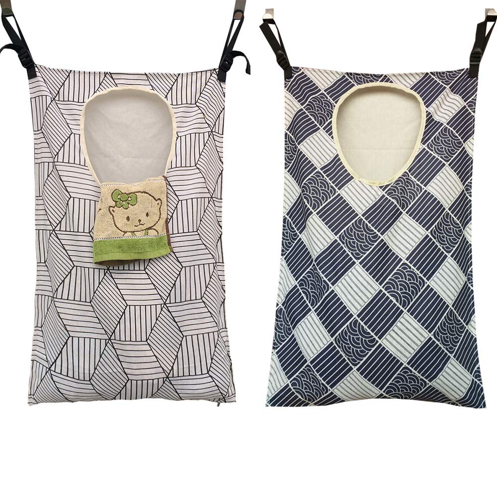 HDHYK Door Hanging Laundry Hamper Bag, Large, 2Pack