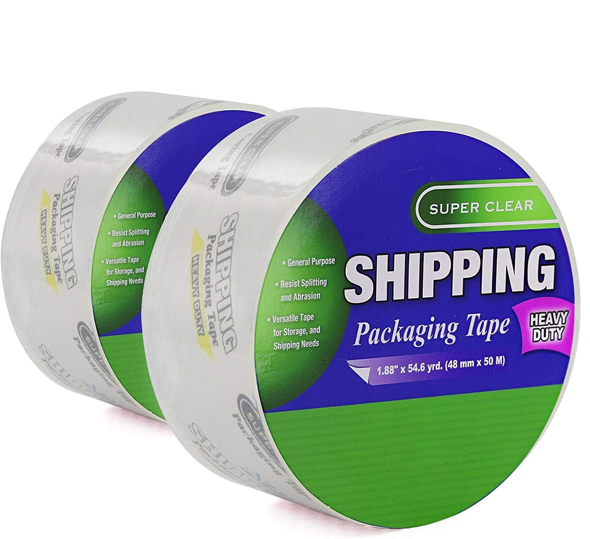 1.88' X 54.6 Yards Heavy Duty Packaging Tape, Super Clear Packing Versatile Tape Great For Moving Boxes, Shipping, Office, Stor