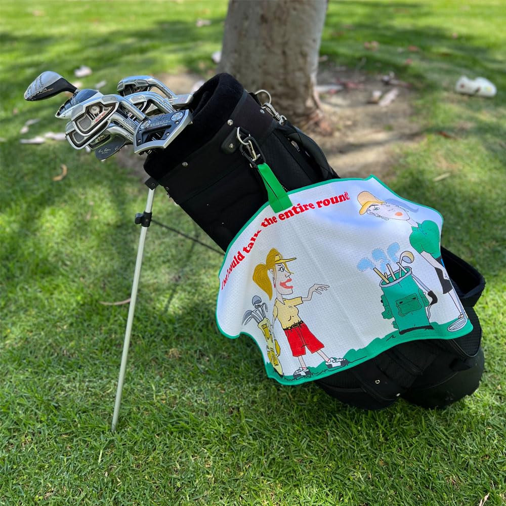 Giggle Golf Waffle Funny Golf Towels For Women (Talk The Entire Round)