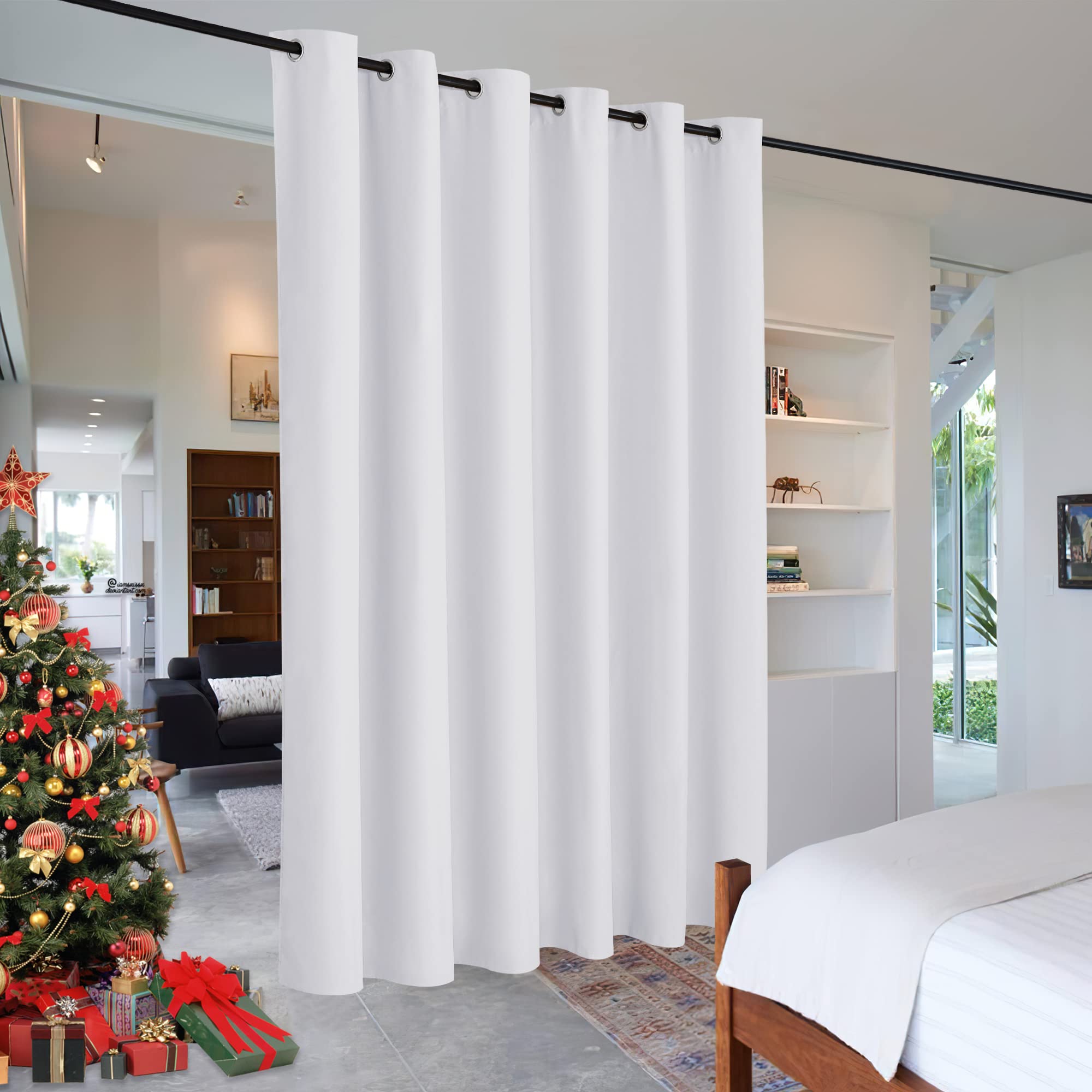 Ryb Home Sliding Door Curtains Room Divider, Heavy Duty Grommet Curtain Vertical Blind Privacy Protect Soundproof For Shared Spa