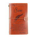 To My Boy Leather Journal - Enjoy The Ride And Never Forget The Way Home Notebook - 120 Page Travel Diary Journal Sketch Book Gr