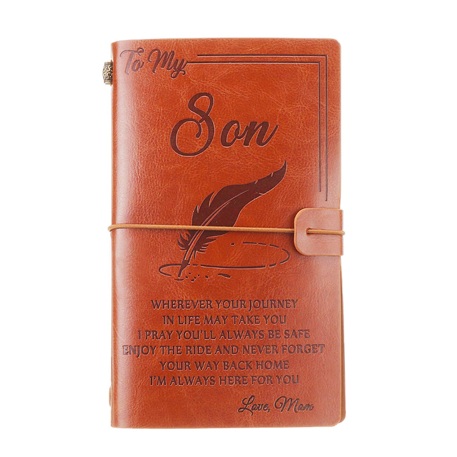 To My Boy Leather Journal - Enjoy The Ride And Never Forget The Way Home Notebook - 120 Page Travel Diary Journal Sketch Book Gr