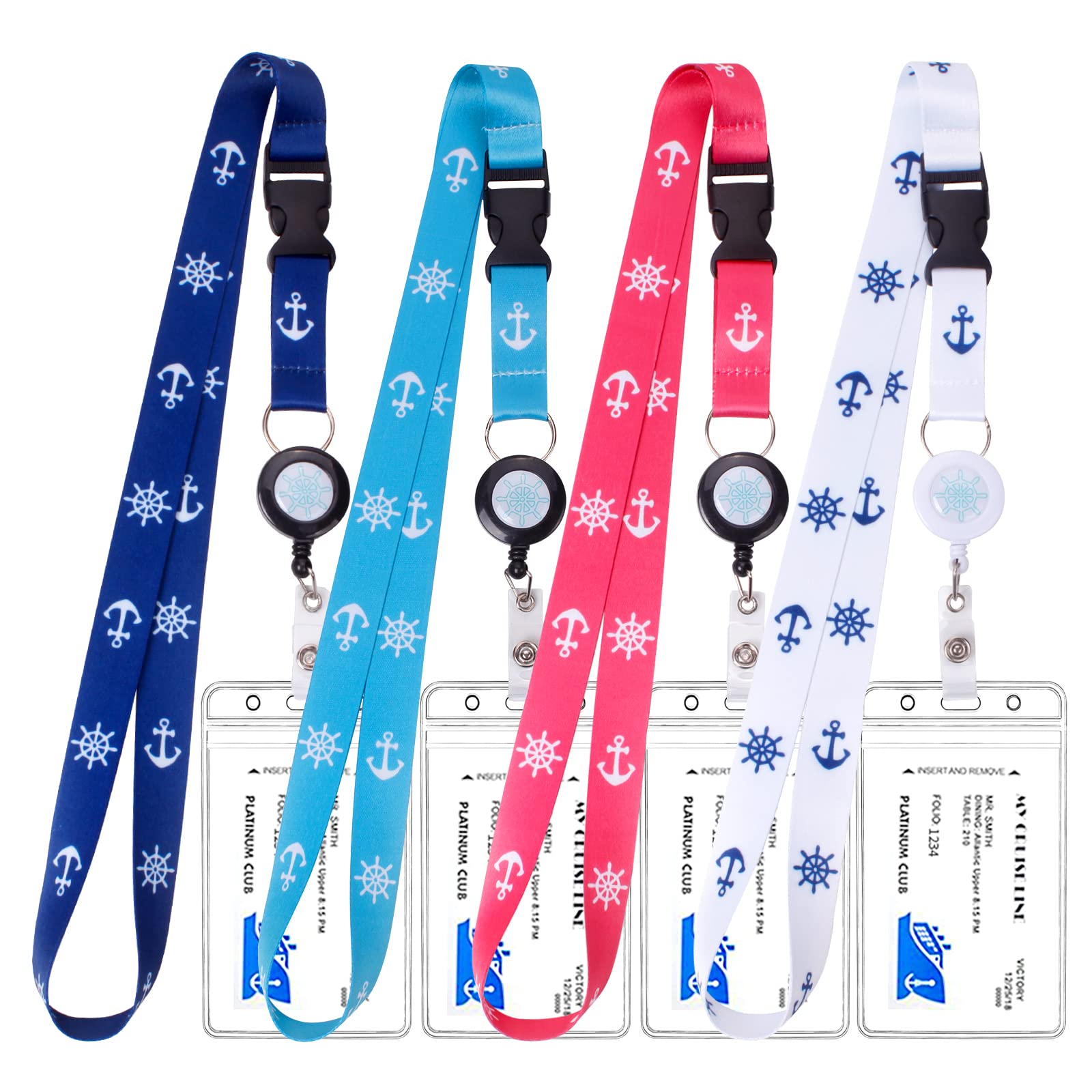 Retractable Cruise Lanyards, Waterproof Cruise Lanyard With Id Badge Reel Holder & Detachable Buckle For Cruises Ships Key Cards
