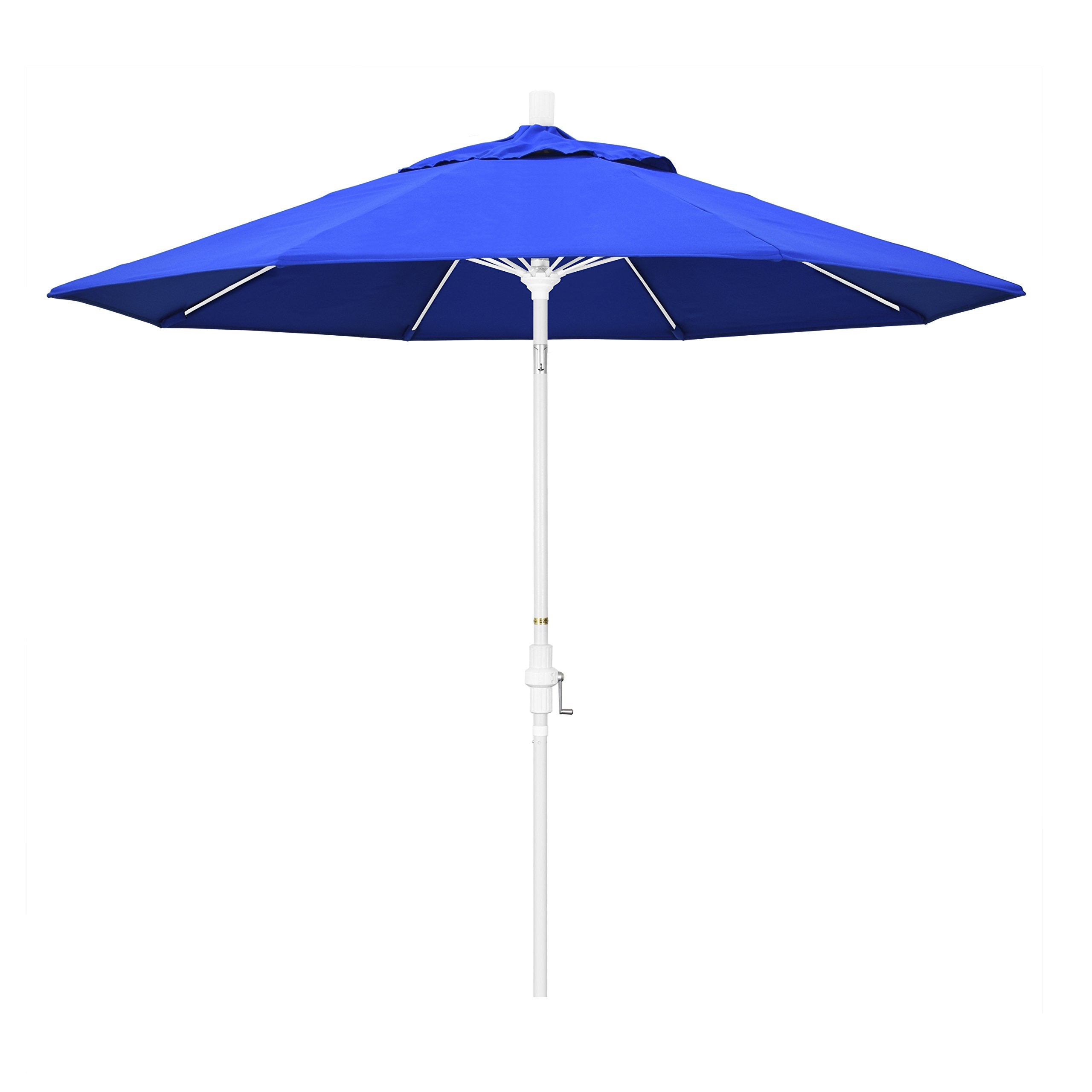 California Umbrella Gscuf908170-5401 9' Round Aluminum Pole Fiberglass Rib Market Patio Umbrella, 9-Foot, Pacific Blue