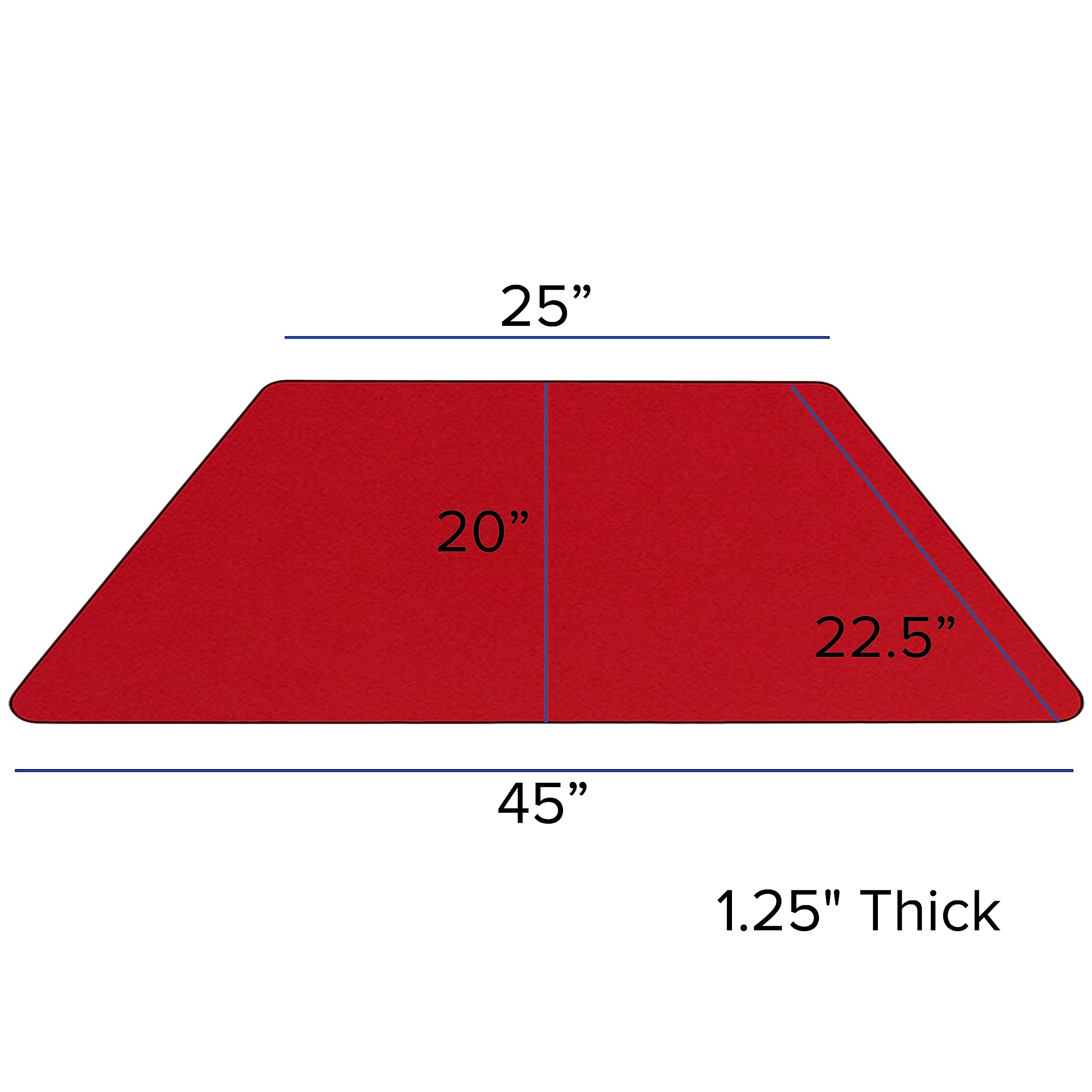 Flash Furniture Wren 22.5''W x 45''L Trapezoid Red HP Laminate Activity Table - Height Adjustable Short Legs