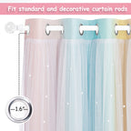 Nicetown Kids Room Decor Curtains For Girls Nursery, Star Cut Princess Room Design Curtains With Versatile Styling Options For B