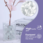 Domestar 1Lb Glass Marbles Bulk, Round Glass Marbles 0.63 Inch Vase Fillers Clear Glass Beads For Marble Runs Home Decor
