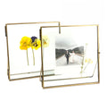 Beedecor Double Glass Frame for Pressed Flowers, Leaf and Artwork,Bronze 6x6 Standing Square Metal Picture Frames, Set of 2 Pres