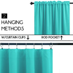 Koufall Turquoise Short Curtains 24 Inch Length For Kitchen Bedroom Set Of 2 Panels Blackout Room Darkening Rod Pocket Cafe Curtains Tier Curtains For Small Bathroom Windows 34X24 Inches Long