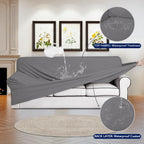 Purefit 100% Dual Waterproof Couch Cover Slipcovers For Couches And Sofas - Stretch Non Slip Fleece Sofa Covers Washable, Leakproof Furniture Protector For Kids, Pets, Dog (Chair, Light Gray)