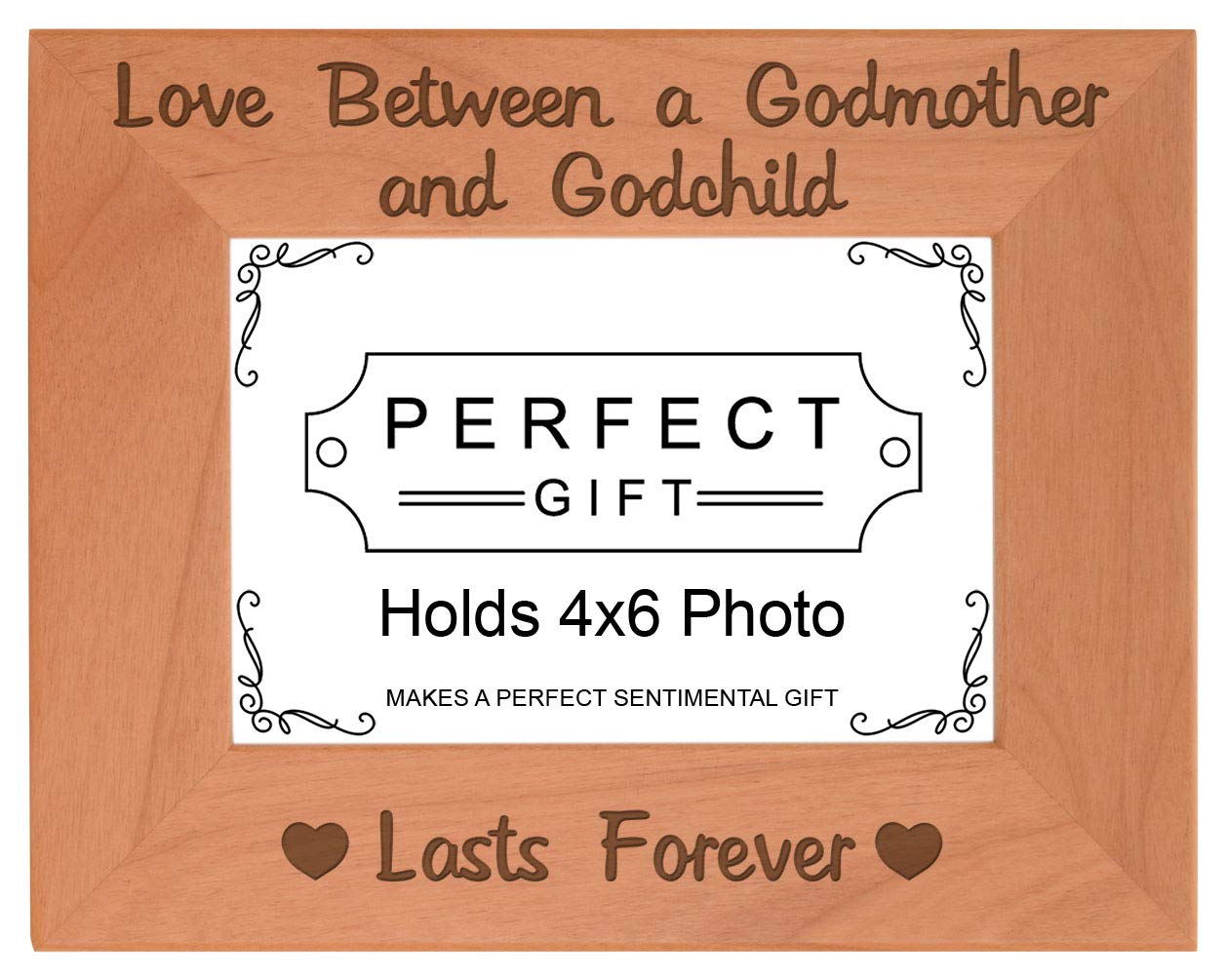 ThisWear Godmother Frame Love Between Godmother and Godchild Photo Frame Wood Engraved 4x6 Landscape Frame