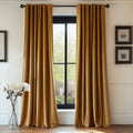 Lazzzy Velvet Curtains 84 Inch Length Glod Brown Thermal Insulated Curtains Drapes For Bedroom Living Room Darkening Rod Pocket 2 Panels, W62 X L84