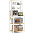 VASAGLE Coffee Bar, Bakers Rack for Kitchen with Storage, 6-Tier Kitchen Shelves with 6 Hooks, Microwave Stand, Industrial, 15.7