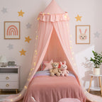 Yeerswag Double Layer Bed Canopy With Star Lights, Bed Canopy For Girls, Twin Size Canopy Bed Curtain For Children Princess Play