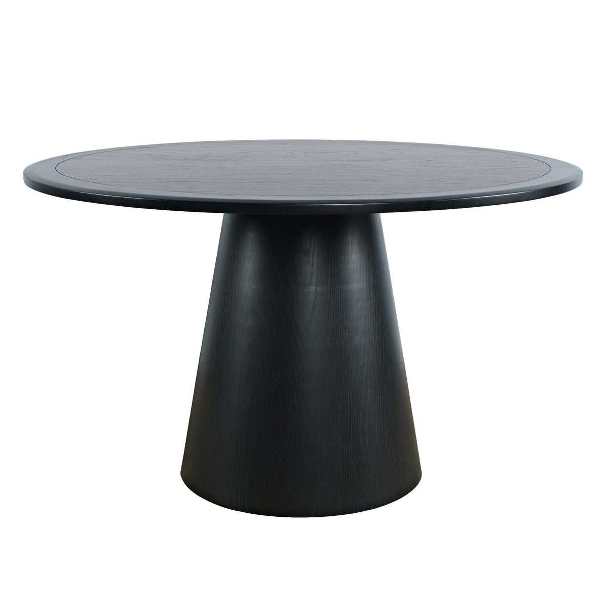 Jofran Nash Mid-Century Modern Round Pedestal Dining Table For Kitchen Or Dining Room, Black, 30' Dining Height