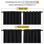 Nicetown Halloween Black Out Panels For Bedroom - (Black Color) W62 X L84, 1 Pair, Sliding Door Curtains, Insulating Thermal Bla