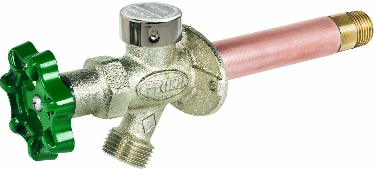 Prier C-144D08 Frost Free Anti-Siphon Outdoor Wall Hydrant, 8-Inch, Nickel