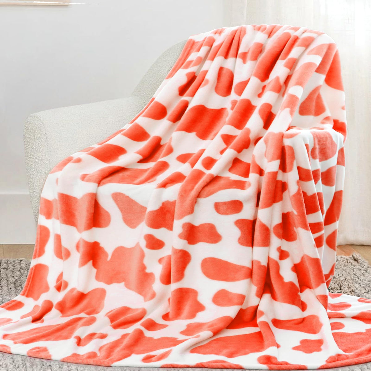 Seegu Orange Blanket Twin Size Lightweight Burnt Orange Throw Blankets Fuzzy Cozy Girls Blanket Warm Throw Blanket For Couch Bed