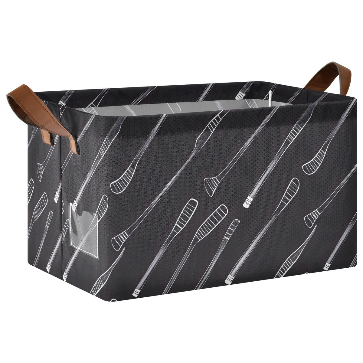BOENLE Hockey Sticks Large Storage Basket Storage Bin Cube Waterproof Organizer for Toys Closet Shelves Bedroom Decorative Colla