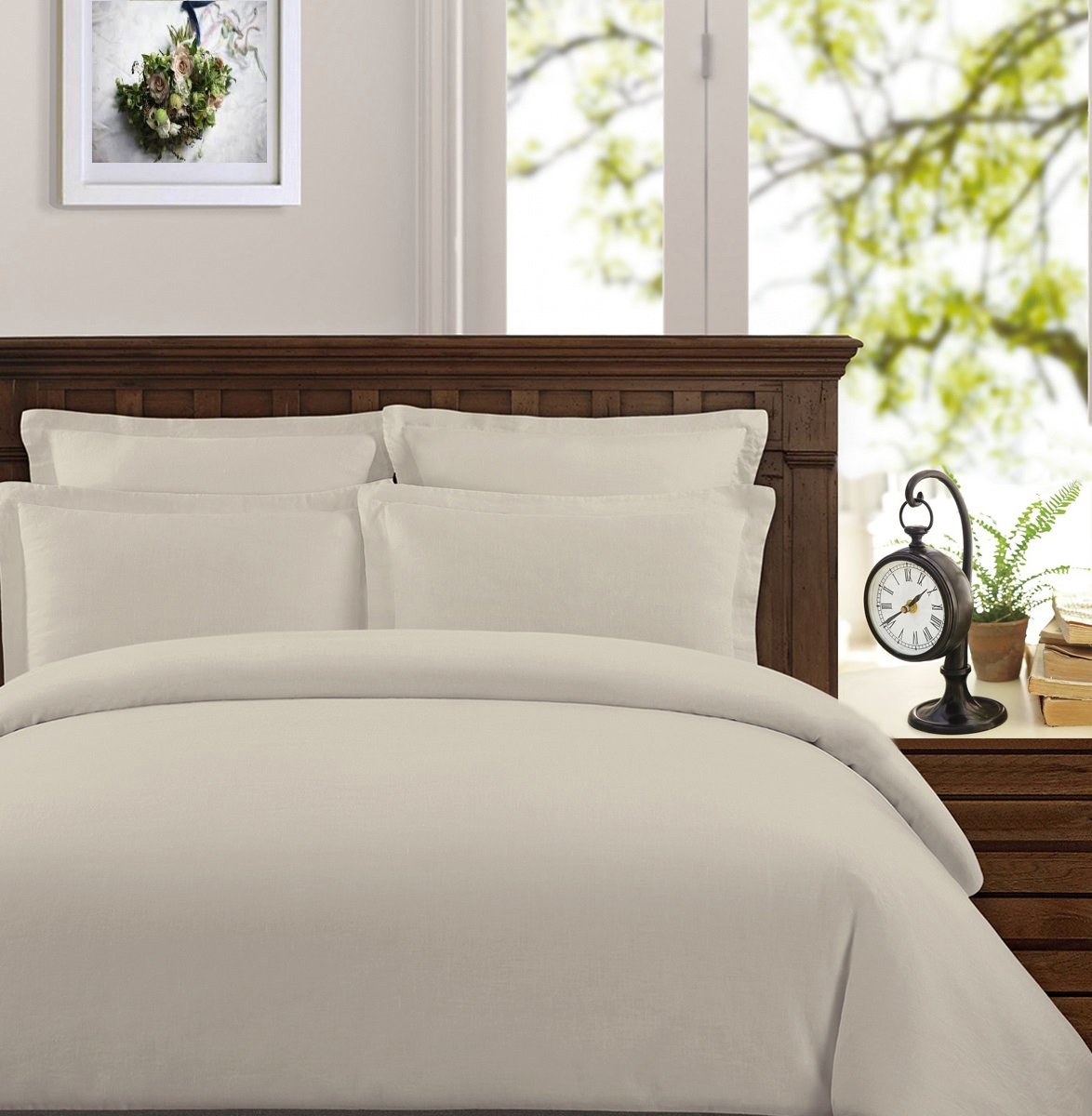 Peru Pima, Duvet Cover Set With 3 Pieces, 415 Thread Count Percale, 100% Peruvian Pima Cotton, King/Cal King Size, Ivory Solid C