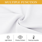 Ryb Home White Living Room Curtains 54 Inch Length, Room Darkening Privcay Curtain Panels Small Window Treatment For Bedroom Clo