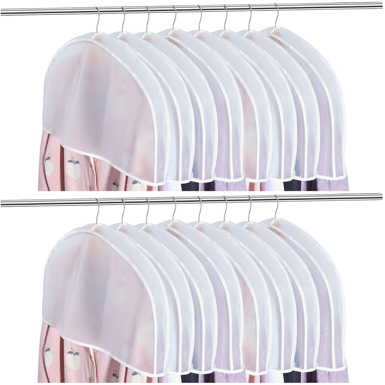 Patelai 24 Pieces Shoulder Covers 24 x 12 x 2 Inches Garment Covers Clothes Covers for Hanging Clothes for Closet Storage Suit, 