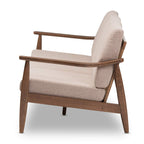 Baxton Studio Venza Fabric Sofa in Light Brown and Walnut Brown