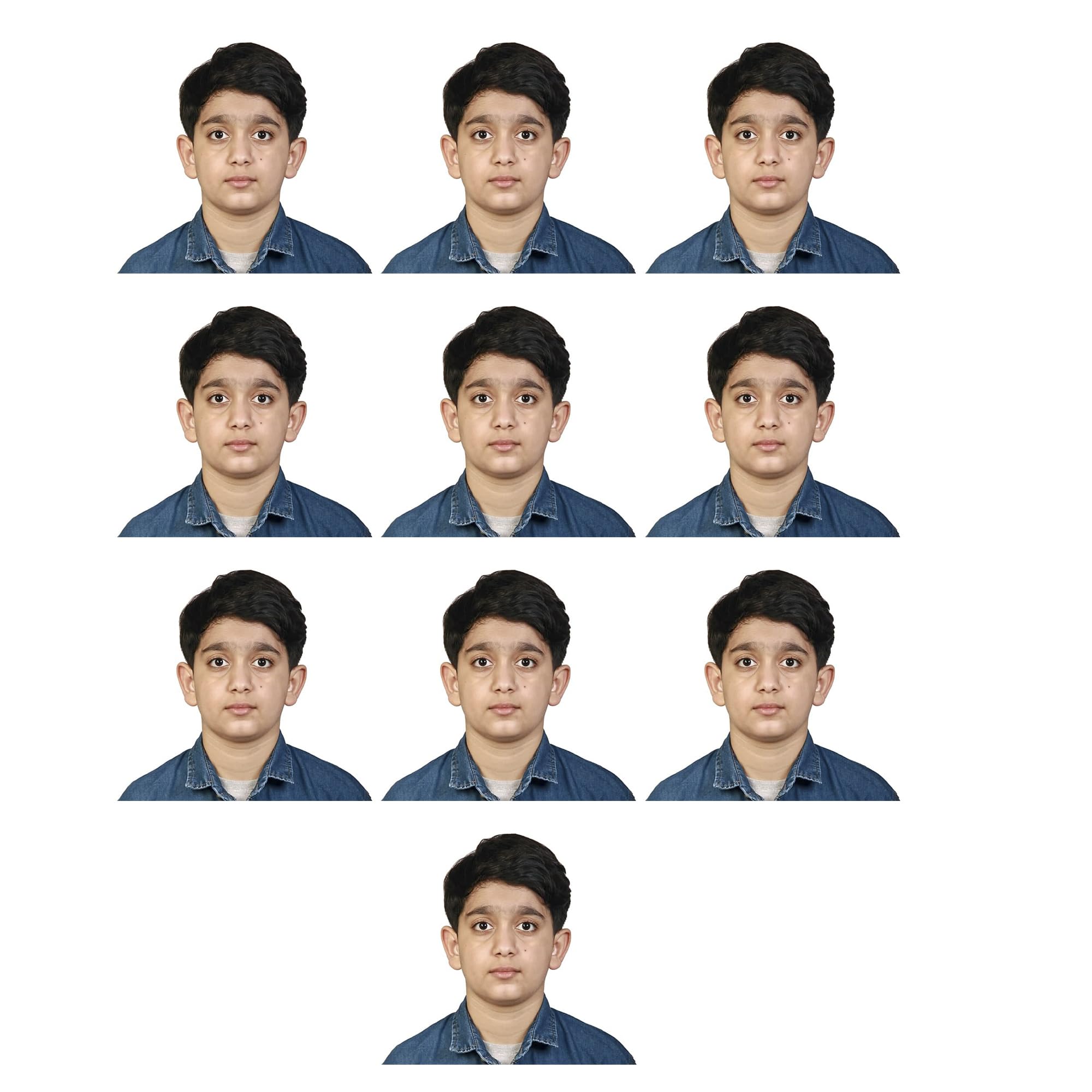 US Online Passport photo prints 2x2 inch, VISA, Citizenship, Immigration, Work Photos, green card photo (2 * 2 inch (10 pictures