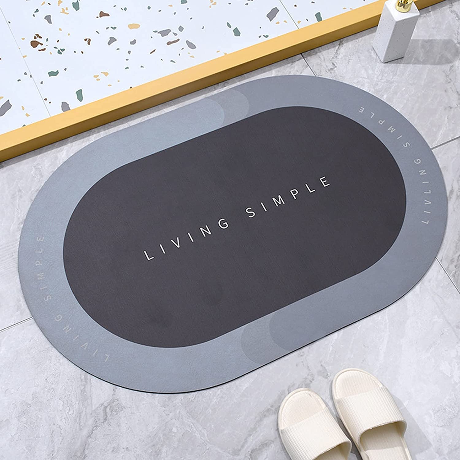 GLIVE (LABEL) Bath Mat Rug Non Slip Quick Dry Super Absorbent Bath Rugs Bathroom Rug Thin Shower Mat Rubber Floor Mat, Bath Mat,