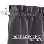 Nicetown Grey Curtains For Sliding Glass Door,80 Inch Length/Long, Thermal Insulated Rod Pocket Single Curtain Panel, Room Darkening Blackout Door Curtains For Bedroom/Doorway Living Cabin, 25' Wide