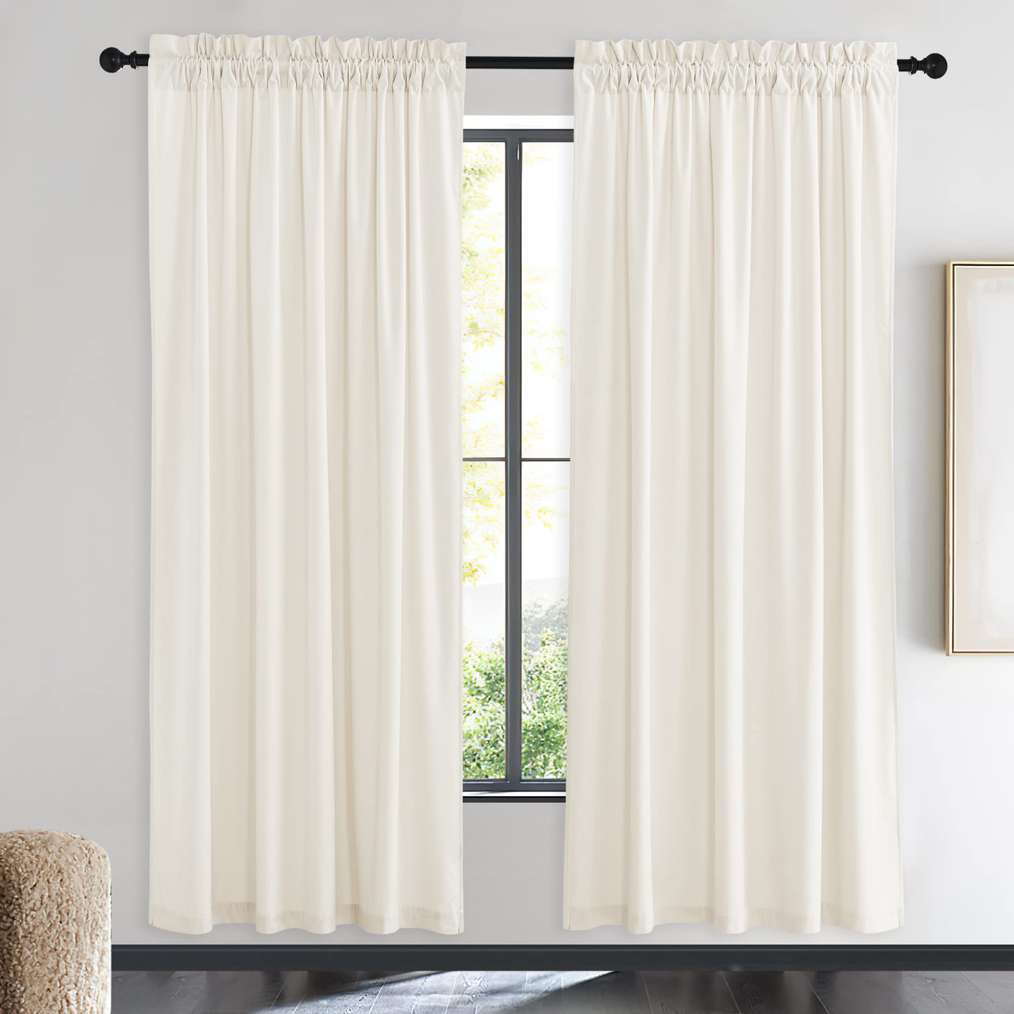 Nicetown Luxury Velvet Curtains 72 Inches, Sound Reducing Heavy Matt Solid Rod Pocket Room Darkening Drapes/Panels For Living Ro