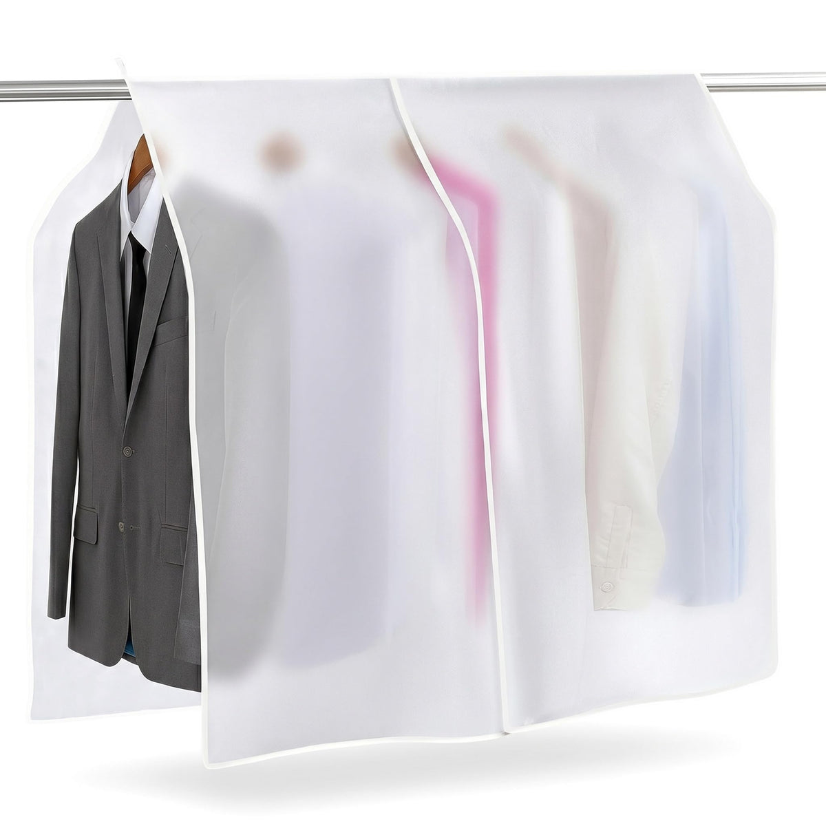 Clear Hanging Garment Cover, 35.43 x 43.31 Inch Closet Dust Cover for Hanging Clothes, WaterResistant Garment Bag Organizer for