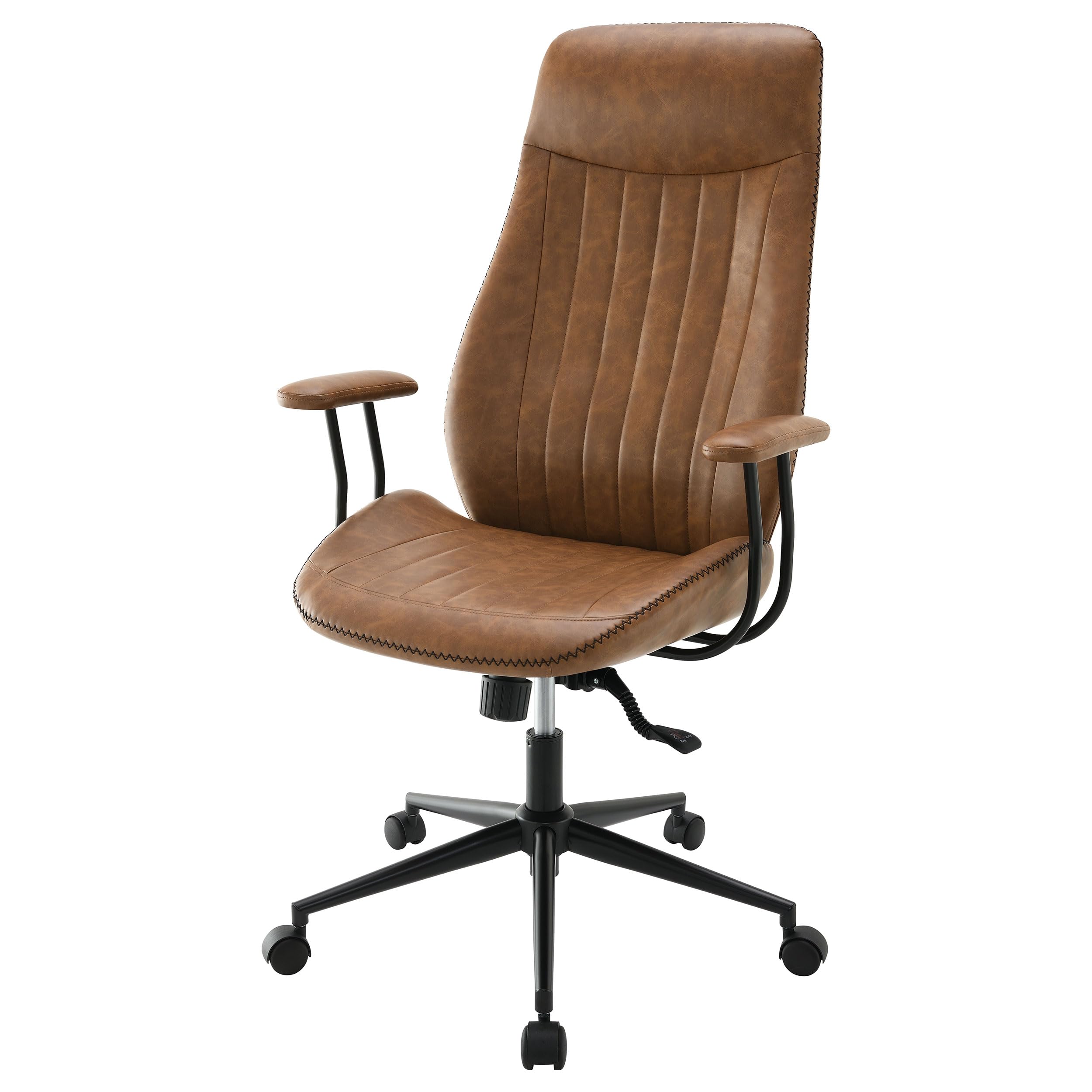 Coaster Home Furnishings Ranger Upholstered Adjustable Home Office Desk Chair Brown