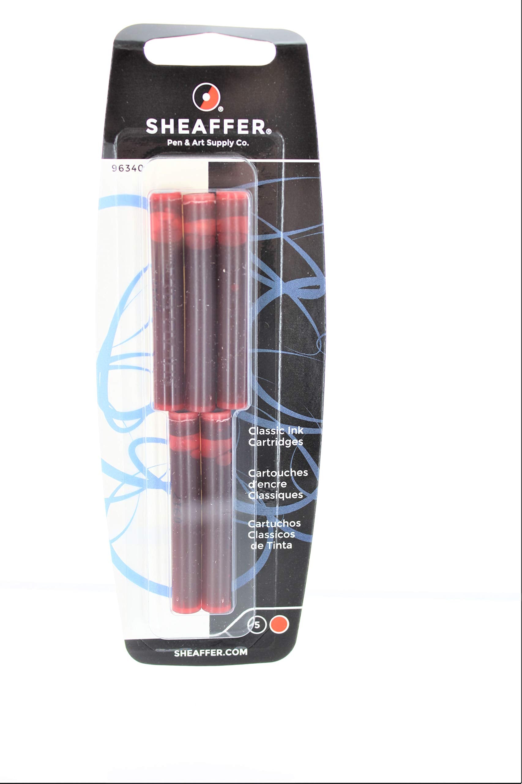 Sheaffer Skrip Fountain Pen Ink Cartridges Red - Pack Of Five